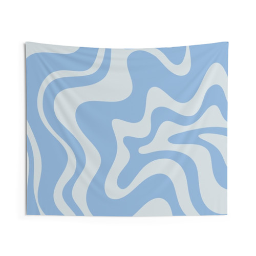 Retro Abstract Pastel Blue Tapestry