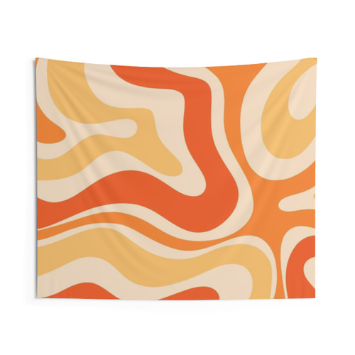 Retro Abstract Swirl Tapestry