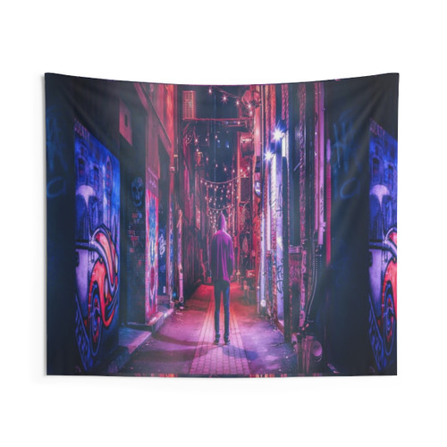 Cyberpunk Glow-in-the-Dark Tapestry