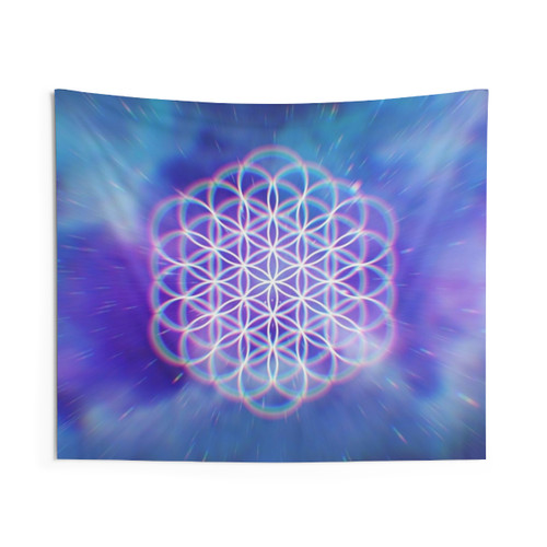 Trippy Flower of Life Tapestry