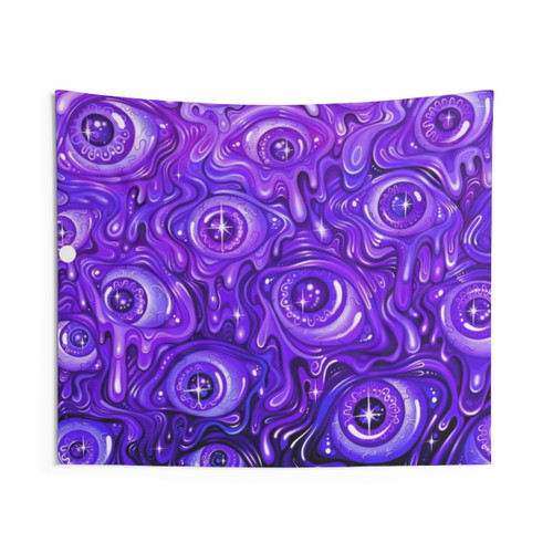 Purple Eyeball Pattern Tapestry Wall Hanging