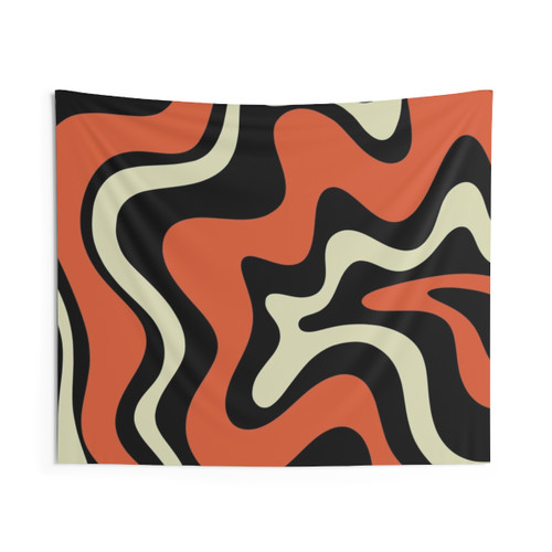 Retro Liquid Swirl Abstract Pattern Tapestry