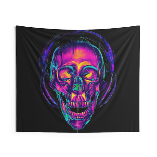 Trippy Skull Psychedelic Tapestry