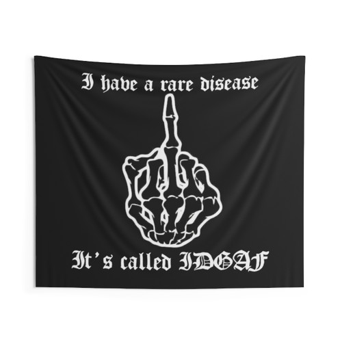 Trippy IDGAF Skeleton Tapestry