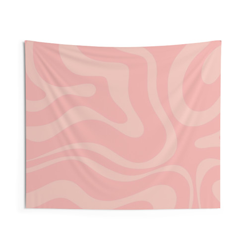 Double Pink Retro Modern Abstract Tapestry