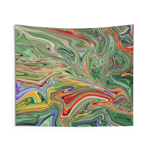Colorful Swirling Flowers Tapestry