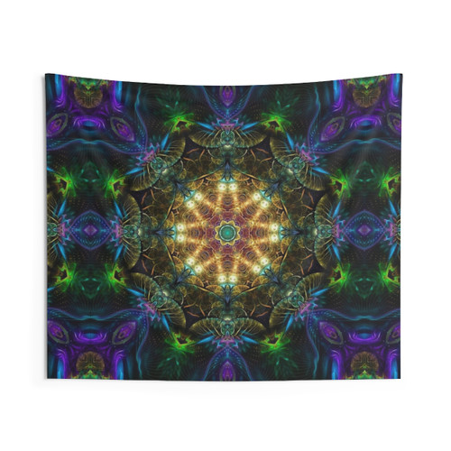 Neon Psychedelic Tapestry for Festivals and Home Decor