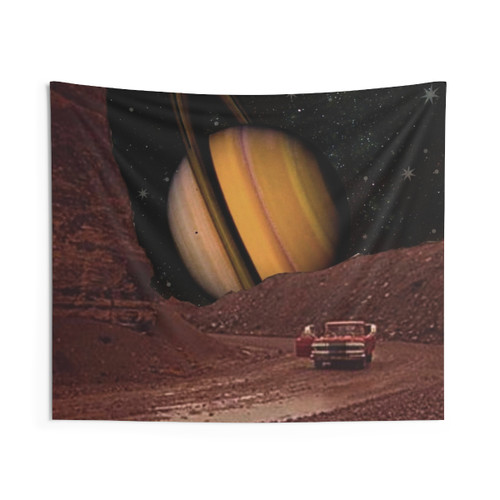 Retro Car Trouble Tapestry - Vintage Collage Art