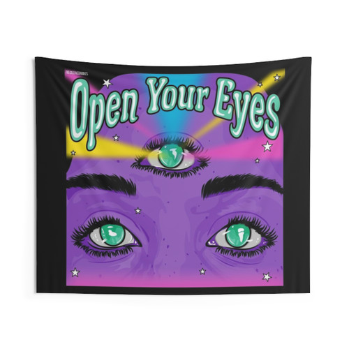 All Seeing Eye Pop Art Cartoon Tapestry