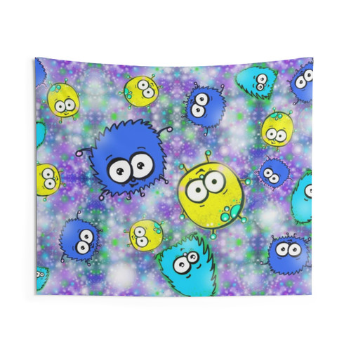 Cute alien floating in space tapestry