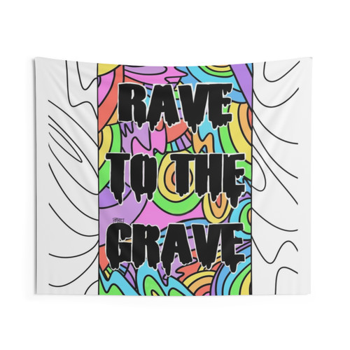 Rave to the Grave Tapestry - Colorful and Trippy Wall Art