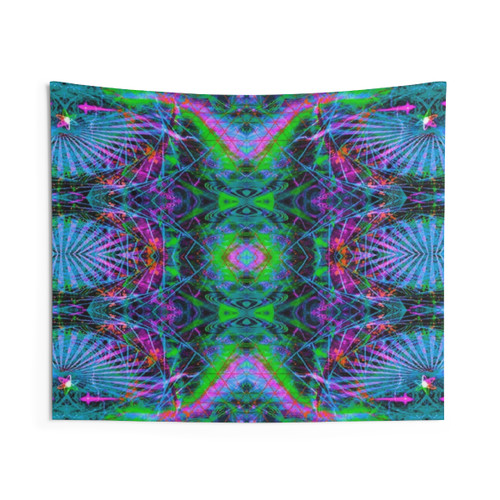 Trippy Ultraviolet Techno Electric V Tapestry