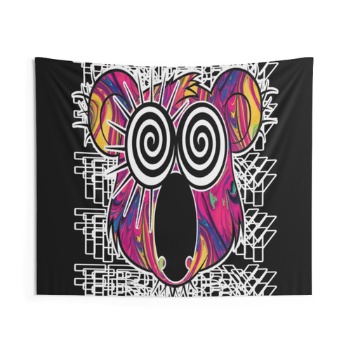 Trippy Psychedelic Bear Tapestry