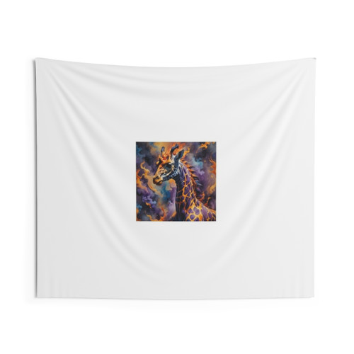 Colorful Trippy Giraffe Tapestry for Home