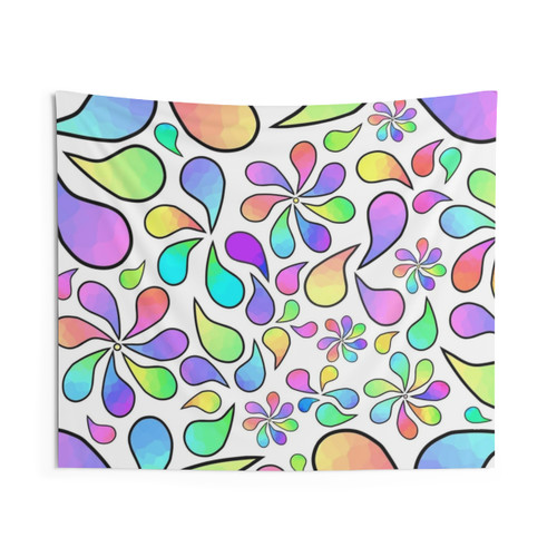 Trippy Abstract Floral Tapestry