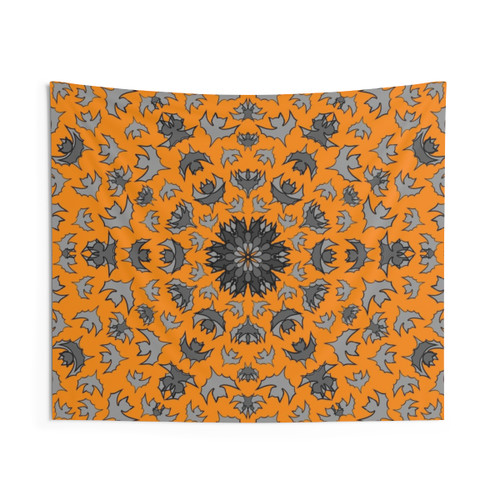 Cursed Kaleidoscope Halloween Bat Tapestry