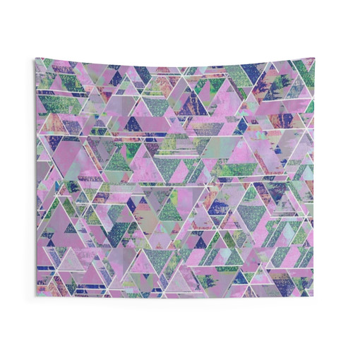 Trippy Pink Triangles Tapestry - Geometric Wall Hanging