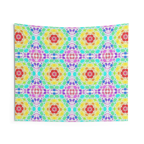 Cursed Kaleidoscope Transparent Rainbow Mushrooms Tapestry