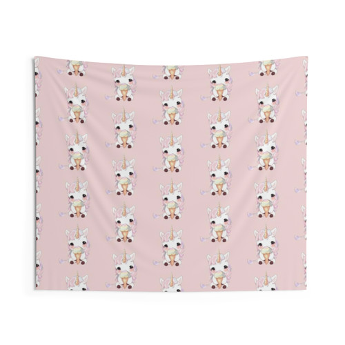 Unicorn and ice cream tapestry wall hanging