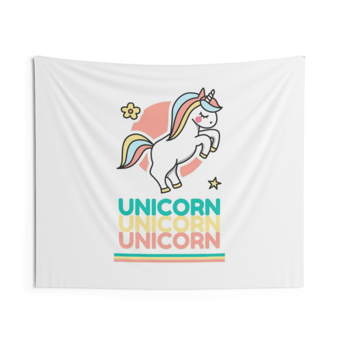 Colorful Unicorn Fun Design Tapestry Wall Hanging