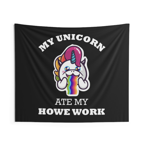 Magical Unicorn Tapestry Featuring a Colorful Rainbow Unicorn Design