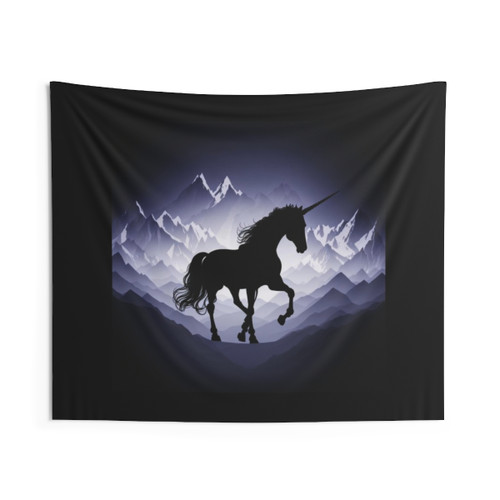 Artistic Print of a Unicorn in the Mountains Tapestry