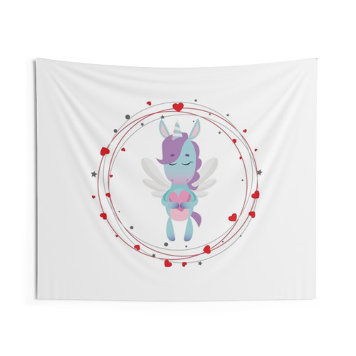Valentin Unicorn Tapestry - Cute Magical Unicorn Home Decor