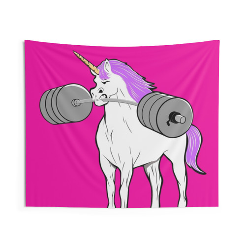 Fitness Barbell Unicorn Tapestry - Girls Who Lift
