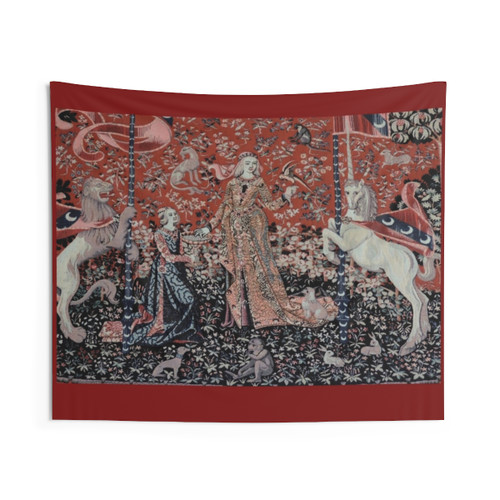 Medieval Lady and Unicorn Tapestry Wall Art
