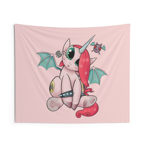 Goth Girl Pony Tapestry Wall Hanging