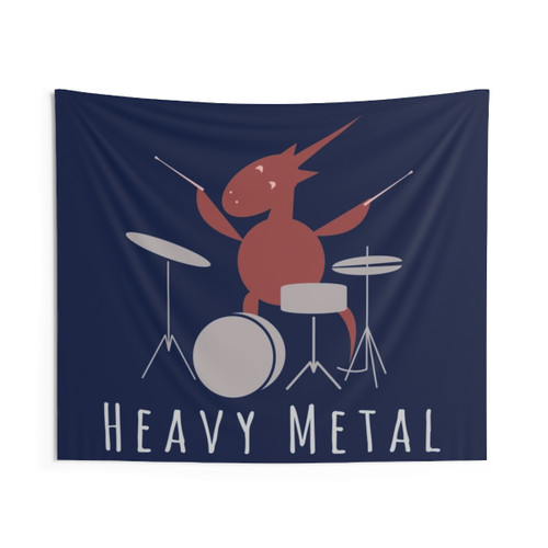 Heavy Metal Unicorn Drummer Tapestry