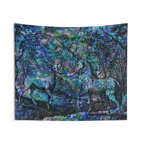 Alchemical Secrets Tapestry - The Stag And The Unicorn