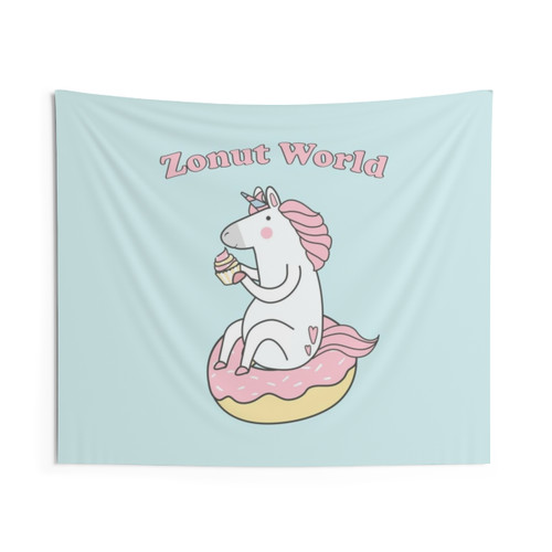 Zoe Laverne Zonut World Christmas Unicorn Tapestry