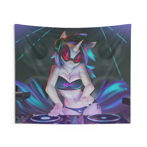 Colorful DJ Girl Tapestry