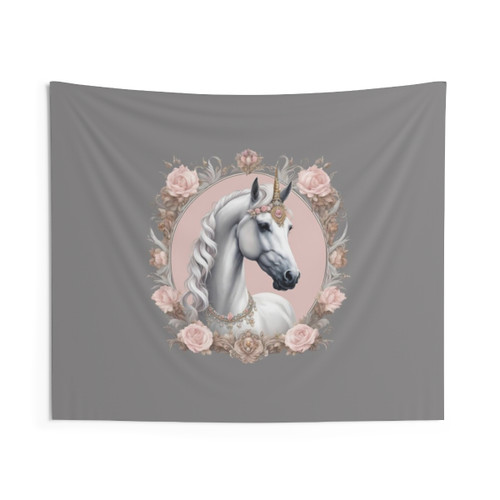 Majestic Unicorn in Baroque Style Tapestry