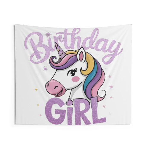 Magical Unicorn Birthday Tapestry