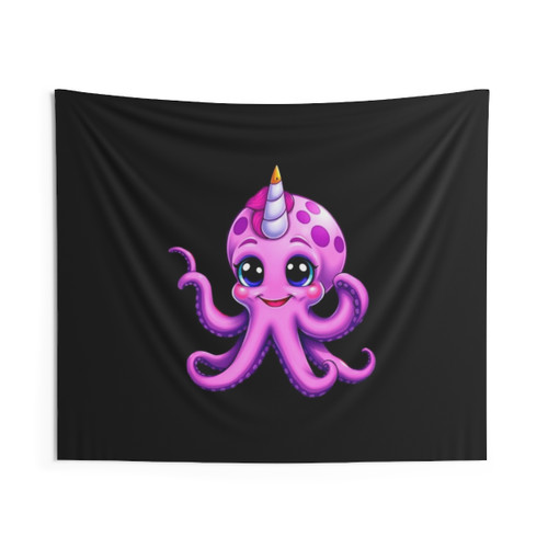 Unicorn Octopus Tapestry - Cute Octopus and Unicorn Wall Decor