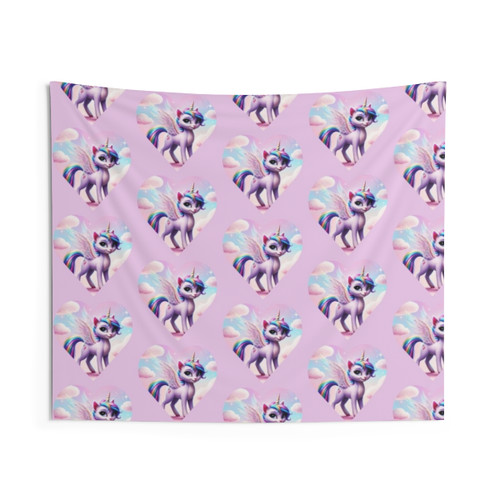 Rainbow Unicorn Cat Tapestry