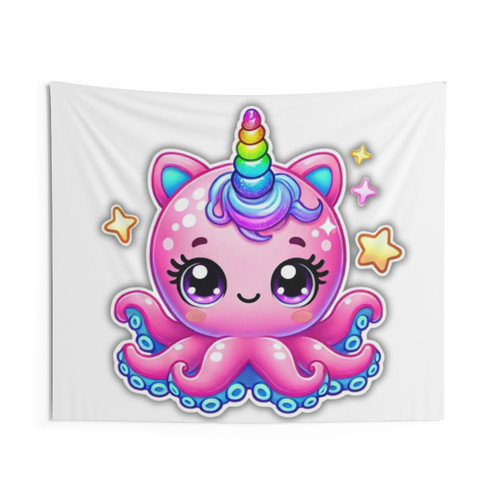 Magical Octopus Unicorn Tapestry