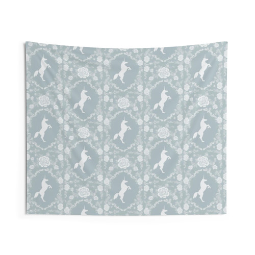 Fairytale Unicorn and Rose Tapestry Wall Decor