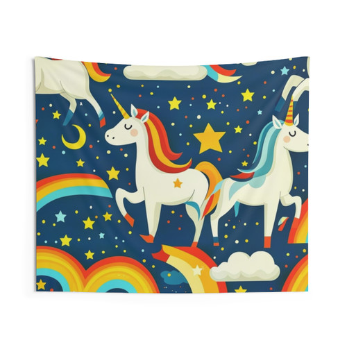 Magical unicorn pattern tapestry