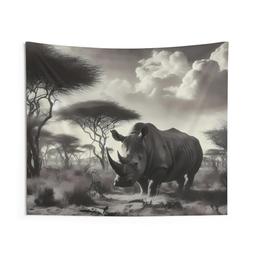 Rhino Art Tapestry - Rhino Lovers Wall Decor