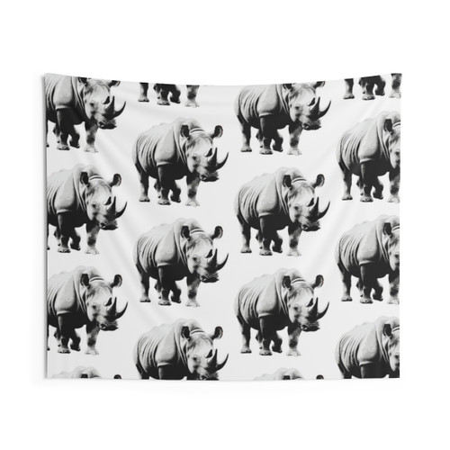 Rhinoceros Stencil Tapestry - Unique Animal Wall Decor