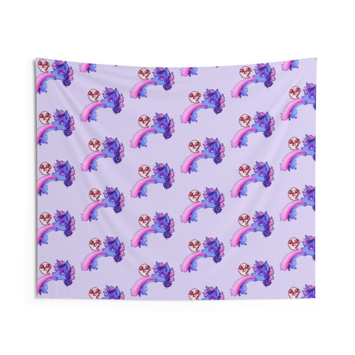 Omnisexual Pride Tapestry with Kawaii Puking Unicorn