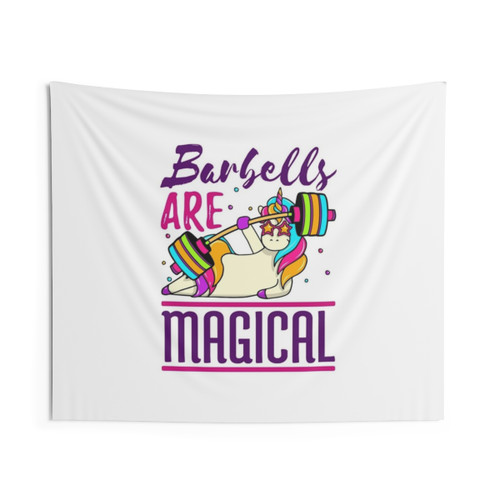 Barbells Are Magical Unicorn Gym Workout Tapestry