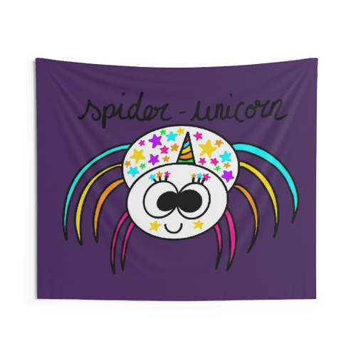 Spider Unicorn Halloween Tapestry