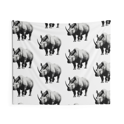 Rhinoceros Stencil Tapestry - Cute Animal Wall Art