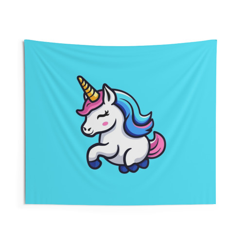 Cute and Colorful Unicorn Fantasy Art Tapestry