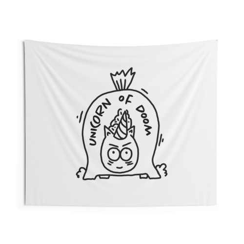 Unicorn of Doom Fantasy Tapestry Wall Art