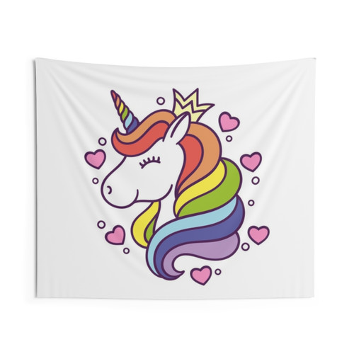 Colorful Unicorn Princess Tapestry